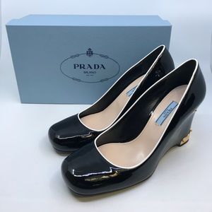 Women’s Prada Calzature Donna Leather Wedges 39.5